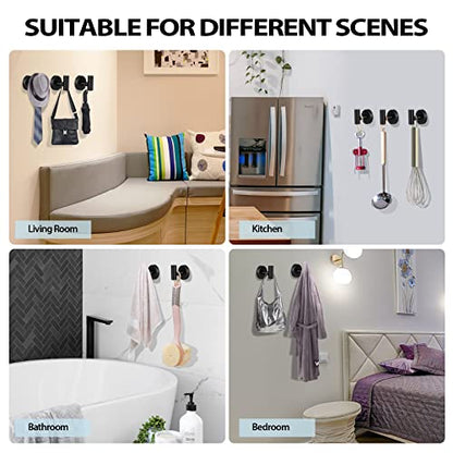 Kruodop Towel Hooks for Bathroom,2 Packs Wall Mount Towel Holder,Black Matte Wall Robe Hook,Stainless Steel Heavy Duty Door Hanger Towel Hook for Kitchen, Bedroom,Hotel,Pool,Coats(Drilling) - color: 2pcs black