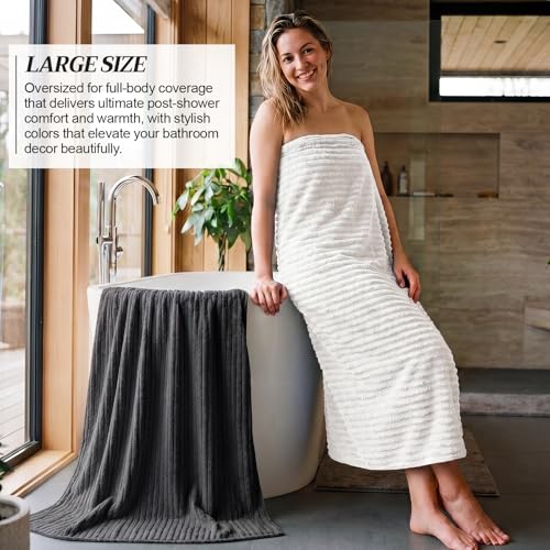 4 Pcs Extra Large Bath Towel 40x80'',White, Gray, Black - color: White, Gray, Black
