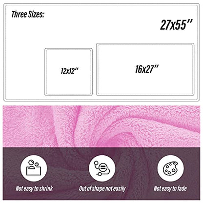 MOONQUEEN Ultra Soft Microfiber Coral Velvet Towel Set - Quick Drying - 2 Bath Towels, 2 Hand Towels, 2 Washcloths - Frozen Berry, 6 Pcs - color: Frozen Berry