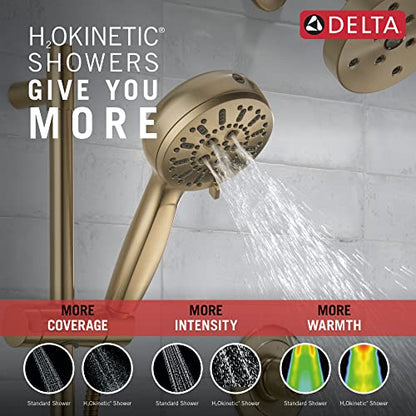 Delta Faucet ProClean Gold Hand Shower with Slide Bar, Handheld Shower with High Pressure Spray, Gold Shower System with Handheld, Lumicoat Chrampagne Bronze 51584-CZ-PR - color: Lumicoat Champagne Bronze