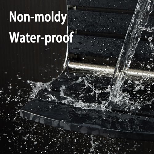 17.5" Wall Mounted Shower Seat, Fold Down Shower Seat Wall Mounted, HDPS Foldable Shower Seat, Folding Shower Seat Attached to Wall, for Inside Shower, Home Care(Black) - color: Black