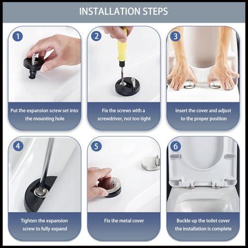 Slow Close Rectangular Toilet Seat Quick Release Adjustable Hinges Easy Installation - size: 36*44cm