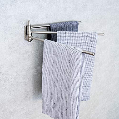 Better Houseware 2490 Wall-Mounted 3-Arm Stainless-Steel Towel Bar - color: Wall Mounted