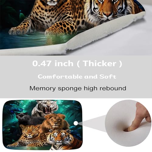 Bathroom Mat Set Cheetah Print Leopard Western Wildlife Animals Bathroom Rugs Sets 3 Piece Tiger Lion, Memory Foam Bath Rugs, U-Shaped Toilet Rug Non Slip Absorbent Green - color: Color8