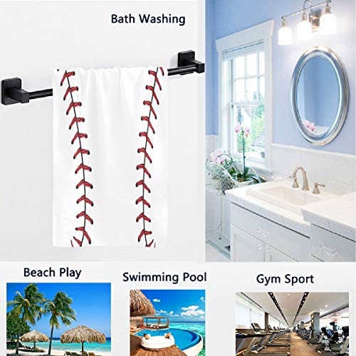 Naanle Chic Baseball Lace Pattern Soft Large Hand Towels Multipurpose for Bathroom, Hotel, Gym and Spa (16" x 30") - color: Baseball