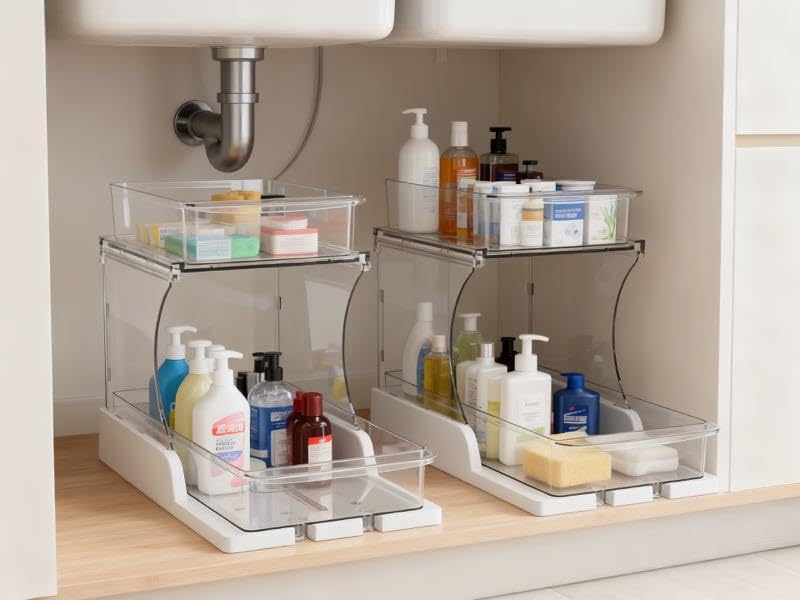 Attelite Makeup Organizer 2-Tier Rotating Design Cosmetics Storage with 180 Rotation Sturdy Durable Versatile Perfume Vanity Organizer for Countertops, Bathrooms, Office Supplies 2 Pack White - size: 2 pack