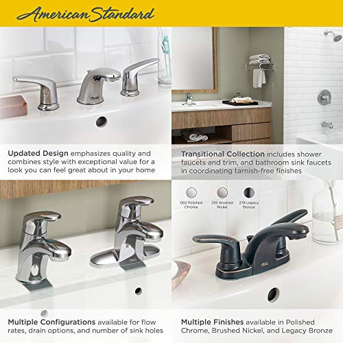 American Standard 7075200.295 Colony Pro Two-Handle Centerset Bathroom Faucet, 1.2 GPM, Satin Nickel - color: Brushed Nickel