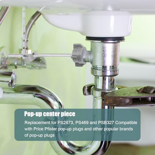 2pcs Pop Up Stopper Assembly with Plug for Price Pfister & Popular Band | Sink Drain Parts, Bathroom Sink Stopper Replacement, Pivot Ball Rod & Plug, Durable Sink Drain Repair Kit, Grey & Grey - color: Grey,grey