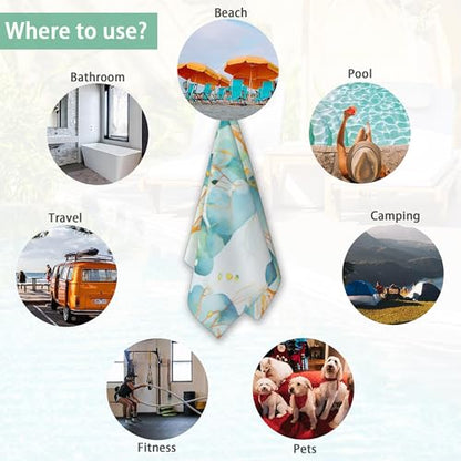 2 Pack Hand Bath Towel,Teal Eucalyptus Leaves Decorative Bath Towel Set,Fingertip Towel Bathroom Kitchen Highly Absorbent SPA Gym Towels 14x28 Inch