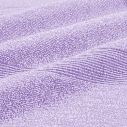 Belizzi Home 8 Piece Towel Set 100% Ring Spun Cotton, 2 Bath Towels 27x54, 2 Hand Towels 16x28 and 4 Washcloths 13x13 - Ultra Soft Highly Absorbent Machine Washable Hotel Spa Quality - Purple - color: Purple, size: 8 Piece Towel Set