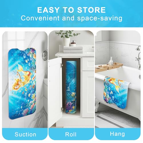 Upgrade Cartoon Baby Bath Mat Non Slip - 40"x16" Extra Long Bathtub Mat for Baby Eco Friendly Durable Bath Mat for Tub Non Slip Kids Tub Mat with Suction Cups, Machine Washable and No Fading, Mermaid - color: G-mermaid-4