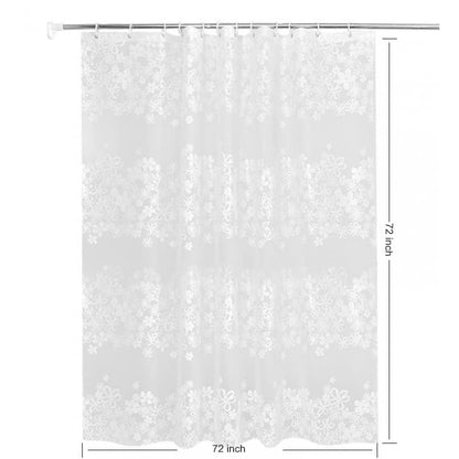 TIKABC Shower Curtain Liner, 4G PEVA Shower Liner, Plastic Waterproof Shower Curtains, with Grommet Holes and 3 Magnetic Weights(White Flower) - color: White Flower