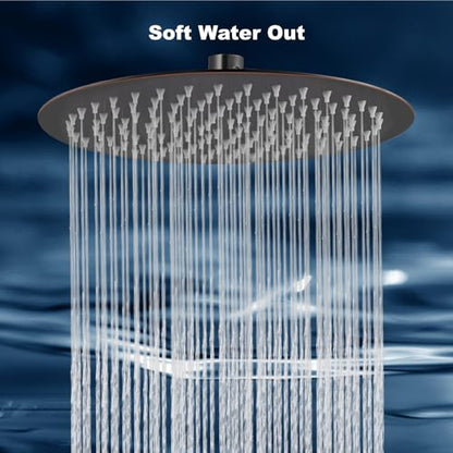 Midanya Round Rain Shower Head,High Pressure,Oil Rubbed Bronze 12 Inch | 360°Swivel,Ceiling or Wall Mount,Waterfall Full Body Coverage,Bathroom Remodel,Stainless Steel Rainfall Shower Head - color: Bronze, size: 12 Inch