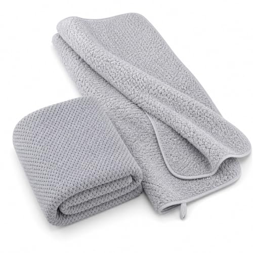 2-Pack Coral Fleece Hand Towels for Bathroom & Kitchen, Highly Absorbent Face Washcloths, Ultra Soft Microfiber Pineapple Lattice Towels, Quick Dry Plush Towel with Hanging Loop, 14 x 30 Inches, Gray - color: Gray