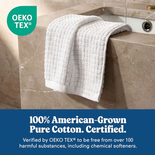 ONSEN Sculpted Terry Towel Set, 100% American Cotton, Quick Dry Lint Free, Lightweight Absorbent Face Hand Bath Towels with Hanging Loop (White, 2X Bath Towel, 2X Hand Towel, 2X Face Towel) - color: White, size: 2x Bath Towel, 2x Hand Towel, 2x Face Towel