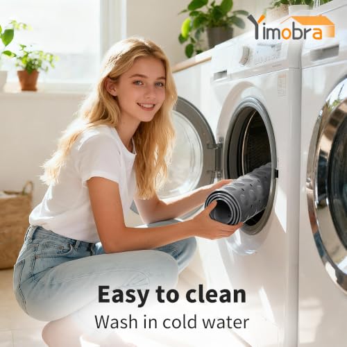 Yimobra Non Slip Bathtub Mat 40 x 16 Inch, Extra Long Shower Mat with Drain Holes, Machine Washable Baby Bath Mats, Strong Suction Cups for Bathroom Floor, Grey - color: Grey