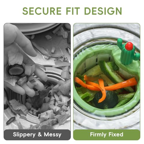 Cactus Sink Strainer Basket, Press to Dump Basket Waste Collector, Multifunctional Cute Kitchen Sink Drain Strainer, No Touch Food Waste Remover for Clogged Drains, Fun Sink Accessory