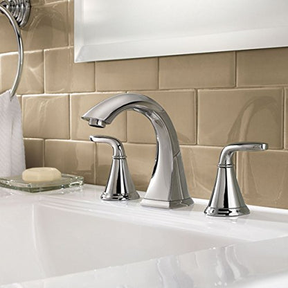 Pfister Pasadena 8 in Widespread Bathroom Sink Faucet 3 Hole Double Handle Polished Chrome Vanity Faucet with Push & Seal Drain and Pfast Connect Technology LF049PDCC - color: Polished Chrome