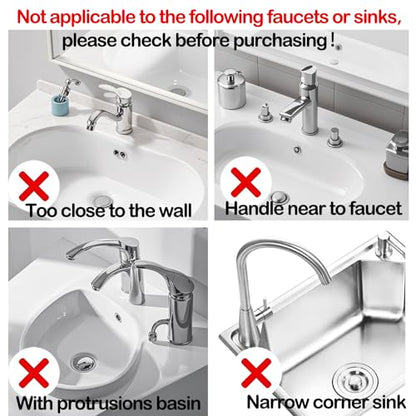 2 Pieces Black Faucet Guard & Draining Mat 8.3" Mini Splash Guard Faucet Handle Drip Catcher Tray Mat for Kitchen & Bathroom Sink Small Kitchen Sink Splash Guard for Placing Dish Soap Sponge - color: Style C Black