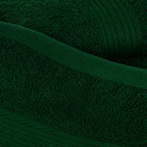 100% Cotton Washcloths 12x12 Inches, 600 GSM, Soft & Absorbent, Durable, Set of 5, Green - color: Green, size: Washcloth Set of 5