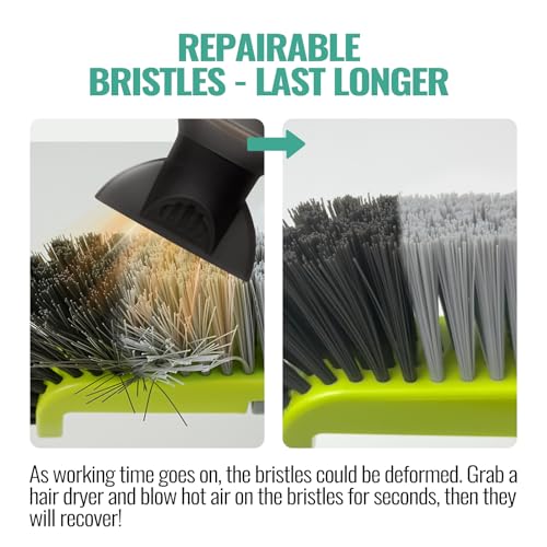 18" Pool Brush Head - Scrub Brush, Curved Ends, Fits Φ1.25” Poles | Scrub Brushes for Cleaning Swimming Pool Walls, Tile, Fiberglass, Flooring and Vinyl Pools, Green & Dark Gray & Gray - color: Dark Gray & Gray