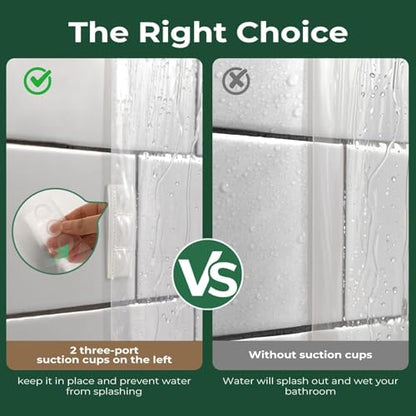 Clear Shower Curtain Liner with Side Suction Cups, Premium PEVA Plastic Shower Liner with 3 Magnets, Waterproof Bathroom Curtain, 36 x 72, Heavy Duty Clear - color: 2. 8g Clear, size: 36"W x 72"L (Pack of 1)