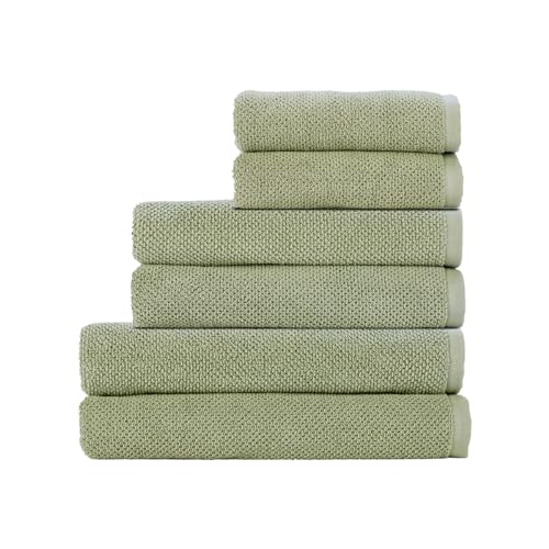 Christy Brixton 6 Piece Towel Set | Khaki Green | 100% Cotton | Ultra Soft | Super Absorbent | 600GSM | 2 Bath Sheets 2 Bath Towels 2 Hand Towels - color: Khaki, size: 2 Hand 2 Bath 2 Bath Sheet Set