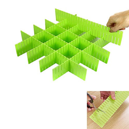 8pcs DIY Plastic Drawer Organizer Adjustable Drawer Dividers for Home Tidy Closet, Socks, Underwear, Office School Supplies, Kitchen Utensil Tools (Green) - color: Green