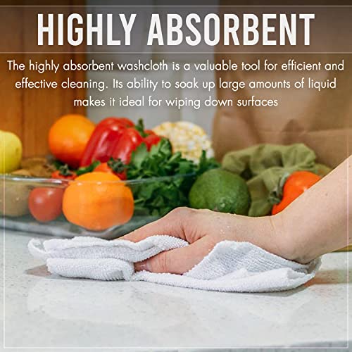 KAHAF COLLECTION 24 Pack Wash Cloths | Multicolour 100% Cotton Extra Absorbent Face Towels | Soft, Quick Dry Washcloths for Bathroom, Spa, Gym, Baby & Travel (24 Packs (12x12)) - size: 24 Pack (12" x 12")
