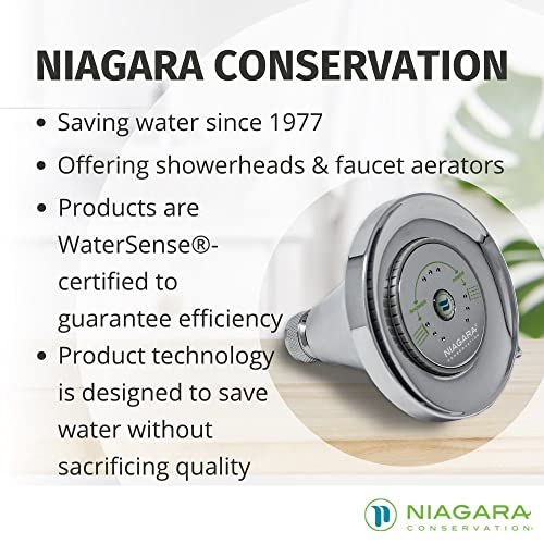Niagara Conservation N3912CH Earth Luxe High Efficiency Showerhead, Chrome - color: Chrome, style: 1.25 GPM