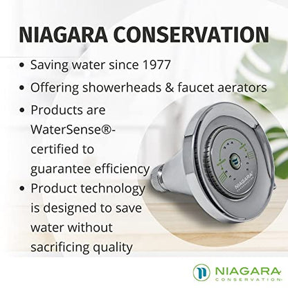Niagara Conservation N3912CH Earth Luxe High Efficiency Showerhead, Chrome - color: Chrome, style: 1.25 GPM