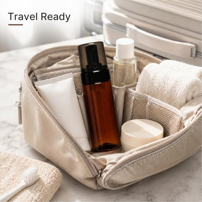 5 Packs 120ml (4oz) Amber Plastic Foam Pump Bottles with Black Foaming Dispenser Refillable Travel Mousse Bottles with Clear Black Caps for Facial Cleanser, Soap, Shampoo, Skincare