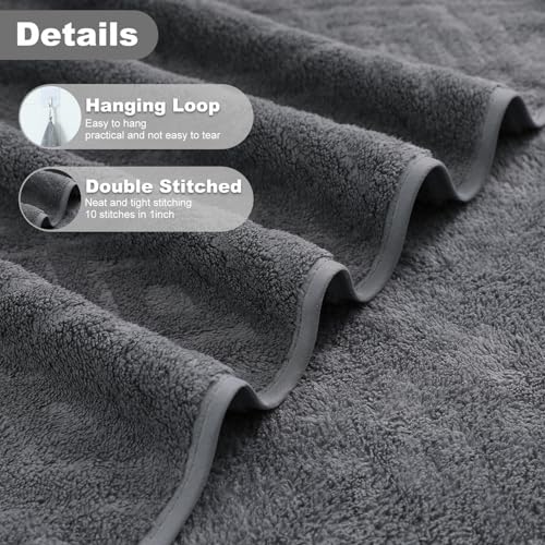 Smuge 18-Piece Bath Towel Set, Include 6 Bath Towel Sheets, 6 Hand Towels and 6 Washcloths - Highly Absorbent Quick Dry 100% Microfiber,Ultra Soft Bathroom Towel Set (Dark Gray) - color: Dark Gray, size: 18 Pcs Bath Towel Set