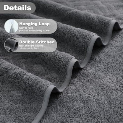Smuge 18-Piece Bath Towel Set, Include 6 Bath Towel Sheets, 6 Hand Towels and 6 Washcloths - Highly Absorbent Quick Dry 100% Microfiber,Ultra Soft Bathroom Towel Set (Dark Gray) - color: Dark Gray, size: 18 Pcs Bath Towel Set