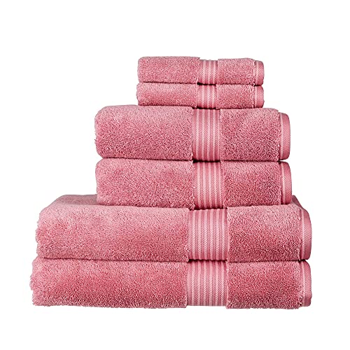 Christy Supreme Hygro 6 Piece Towel Set | Blush Pink | 100% Luxury Supima Cotton | Ultra Soft | Super Absorbent | 650GSM | 2 Bath Towels 2 Hand Towels 2 Face Cloths - color: Blush, size: 6 Piece Towel Set
