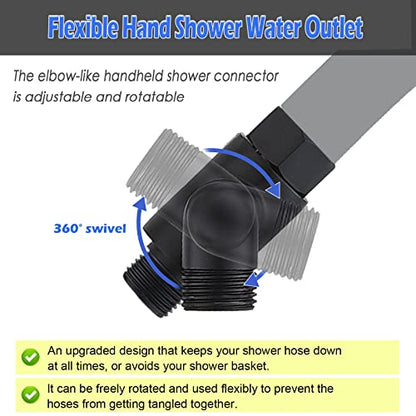 Metal Shower Diverter Valve, YDmeet 3 Way Shower Head Diverter for Handheld Showerhead and Fixed Rainfall Shower Head, Universal G1/2 Bathroom Shower System Replacement Part, Matte Black - color: Matte Black