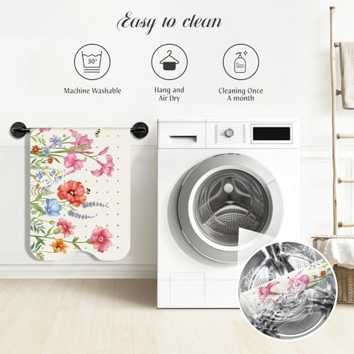 SHUCHING Bath Mat for Tub Non Slip-40x16 Inch, Wildflower | Bathtub Mat for Women Mold Free, Long Shower Mat for Inside Shower with Suction Cup, Machine Washable - color: Wildflower