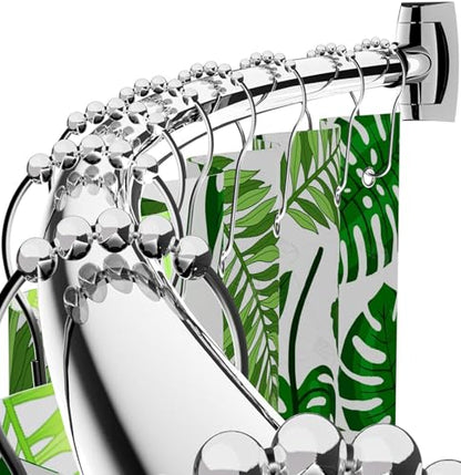 Curved Shower Curtain Rod for Bathroom, 40-72 Inches Adjustable Shower Rod | Rustproof Shower Curtain Rod with Rotating Brackets for Extra 30% Large Shower Space, 0.9MM thickness, Need to Drill, Chrome - color: Chrome