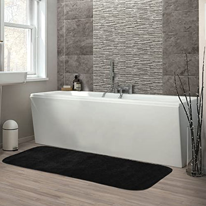 Garland Rug Traditional Bath Rug, 22-Inch by 60-Inch, Black - color: Black, size: 1'10" x 5' (Rectangular)