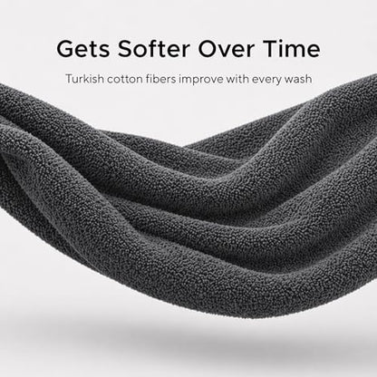 Veteran Textile LLC - 6 Pieces-100% Turkish Cotton - Luxury Towel Set for Bathroom & Kitchen, 2 Bath Towels, 2 Hand Towels & 2 WashCloths (Valued $79.99) (Graphite - color: Graphite