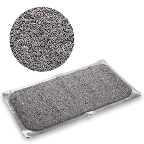 BINO | Loofah Non-Slip Bath Mat for Tub - Light Grey | Spa-Inspired Comfort, Quick-Drying, Secure Suction Cups | Exfoliating Shower Mat for a Luxurious and Safe Bathing Experience - color: Light Grey