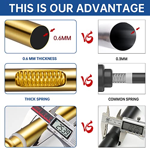 Industrial Shower Curtain Rod - 2-in-1 Design Tension Curtain Rod - Never Rust Non-Slip 43 to 72 Inch Metal Steel, Gold Window Curtain Rod - color: Gold, size: 43-72 Inches