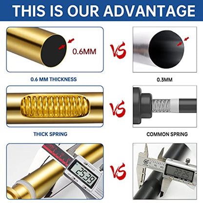 Industrial Shower Curtain Rod - 2-in-1 Design Tension Curtain Rod - Never Rust Non-Slip 43 to 72 Inch Metal Steel, Gold Window Curtain Rod - color: Gold, size: 43-72 Inches