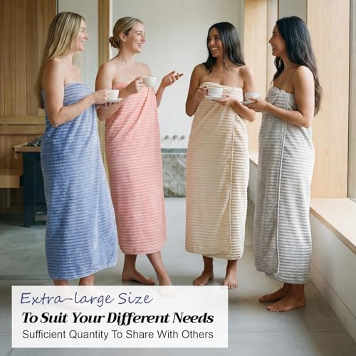 4 Pcs Extra Large Bath Towel 40x80'',Pink, Beige, Gray, Blue - color: Pink, Beige, Gray, Blue