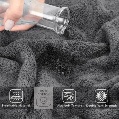 Cotton Paradise 100% Cotton Turkish Towel Set, Soft Absorbent Quick Dry, 2 Piece 35x70 Bath Sheet Set, Dark Gray - color: Dark Gray, size: 35"x70"