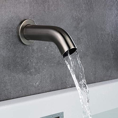 SUMERAIN Brushed Nickel Shower System with Waterfall Tub Spout | 8" Stainless Steel Rain Shower, Brass Handheld Shower, Brass Rough in Valve, Concealed Box Design - color: Brushed Nickel, size: 3 Function
