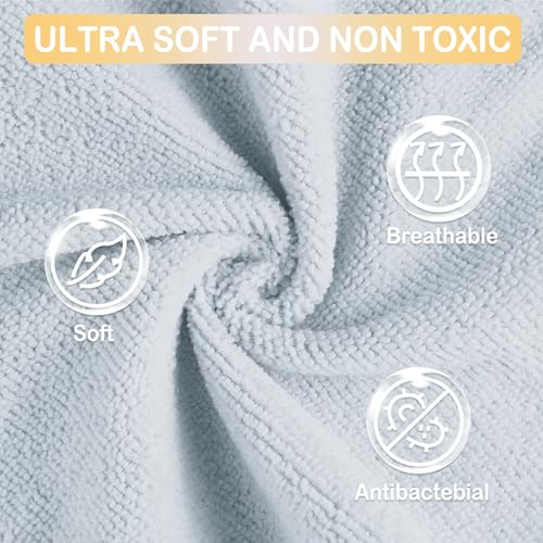 Baby Washcloths, 24Pack Baby Wash Cloths Extra Soft & Ultra Absorbent, Baby Towels and Washcloths Face Towels for Unisex Boys Girls Body, Washclothes Gentle on Sensitive Skin, 9x9 Shark - color: Shark