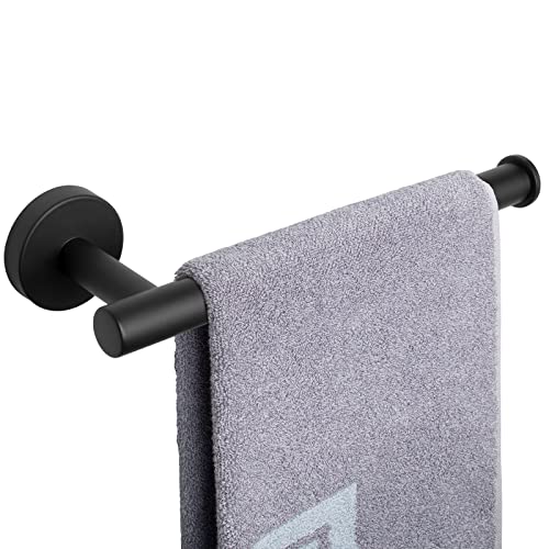NearMoon Hand Towel Holder/Towel Ring, Thicken Stainless Steel Hand Towel Bar for Bathroom, Rustproof Wall Mounted Towel Rack, Contemporary Style Bath Accessories, 9 Inch (1 Pack, Matte Black) - color: Matte Black