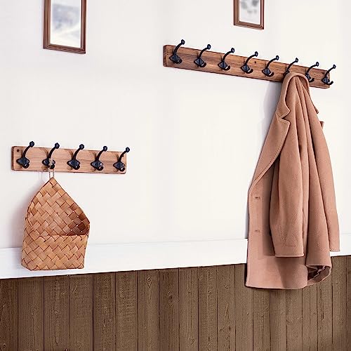 WEBI Rustic Coat Rack Wall Mount,35.43" Long 8 Cast Iron Coat Hooks Wall Mounted,Heavy Duty Wall Coat Hanger Hooks for Hanging Coats,Clothes,Jacket,Brown - color: Brown, size: 35 Inch