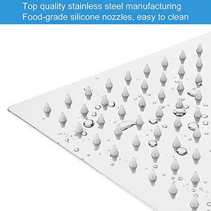 NearMoon Rain Shower Head, High Flow Stainless Steel Square Rainfall Shower, Waterfall Bath Shower Body Covering, Ceiling or Wall Mount (12 Inch, Chrome Finish) - color: Chrome Finish, size: 12 Inch Square